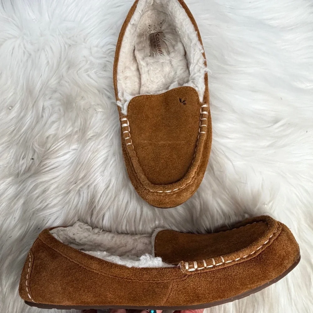 Koolaburra by UGG Men's Tipton Suede Moccasin Slippers Chestnut Brown Size 10